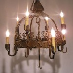 Antique French Iron Chandelier - FOB4-1